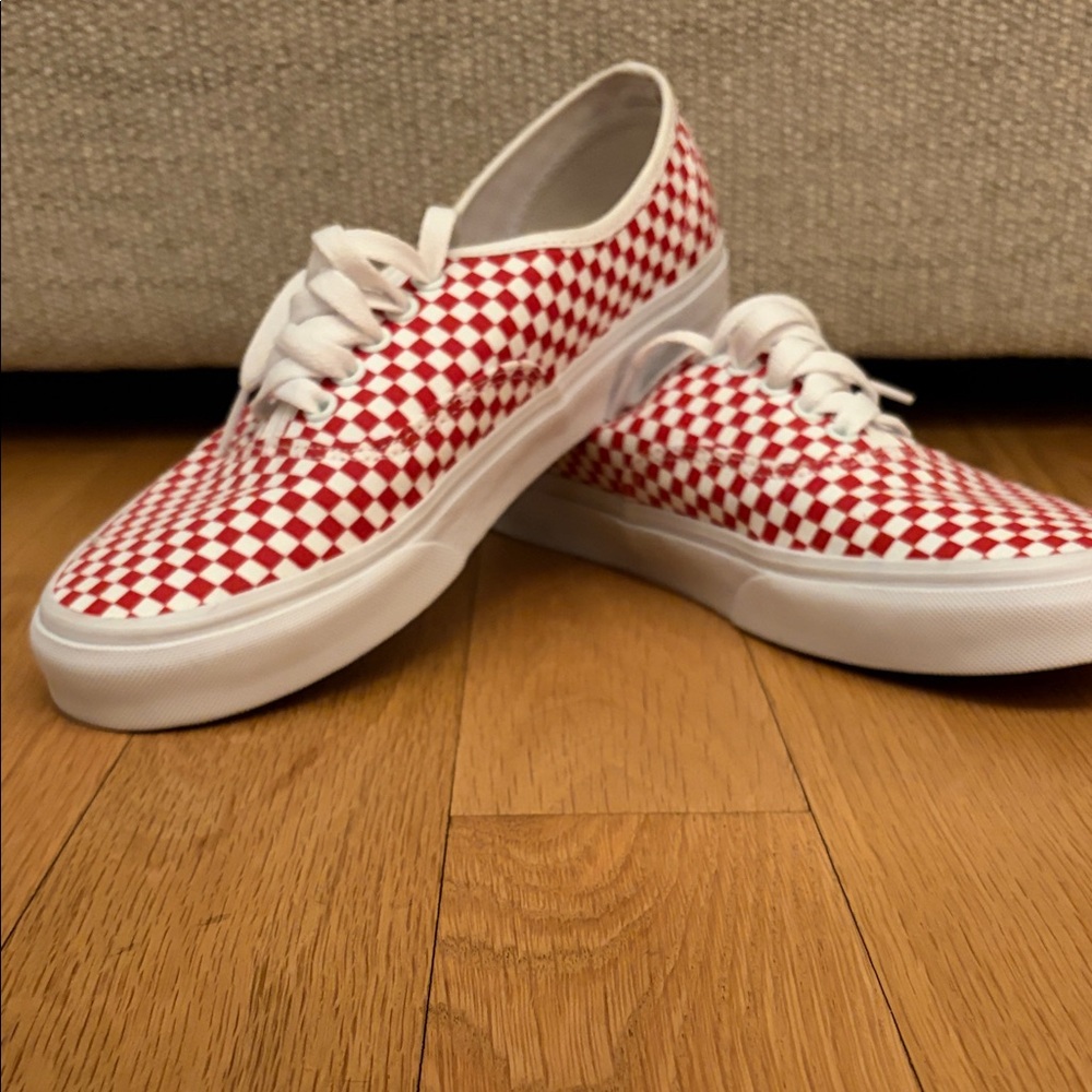 Red and White Checkered Vans Van Doren